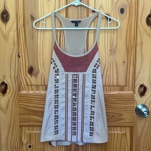 American Eagle Outfitters Pink Embroidered Sequin Tank Top